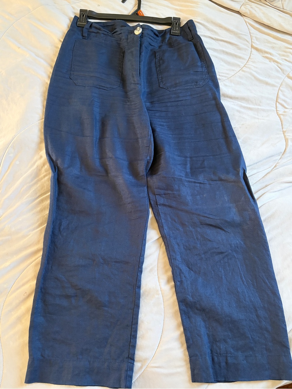 Quince Women’s Navy 100% European Linen wide leg Pants